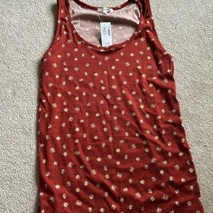 NWT Floral Ribbed Tank